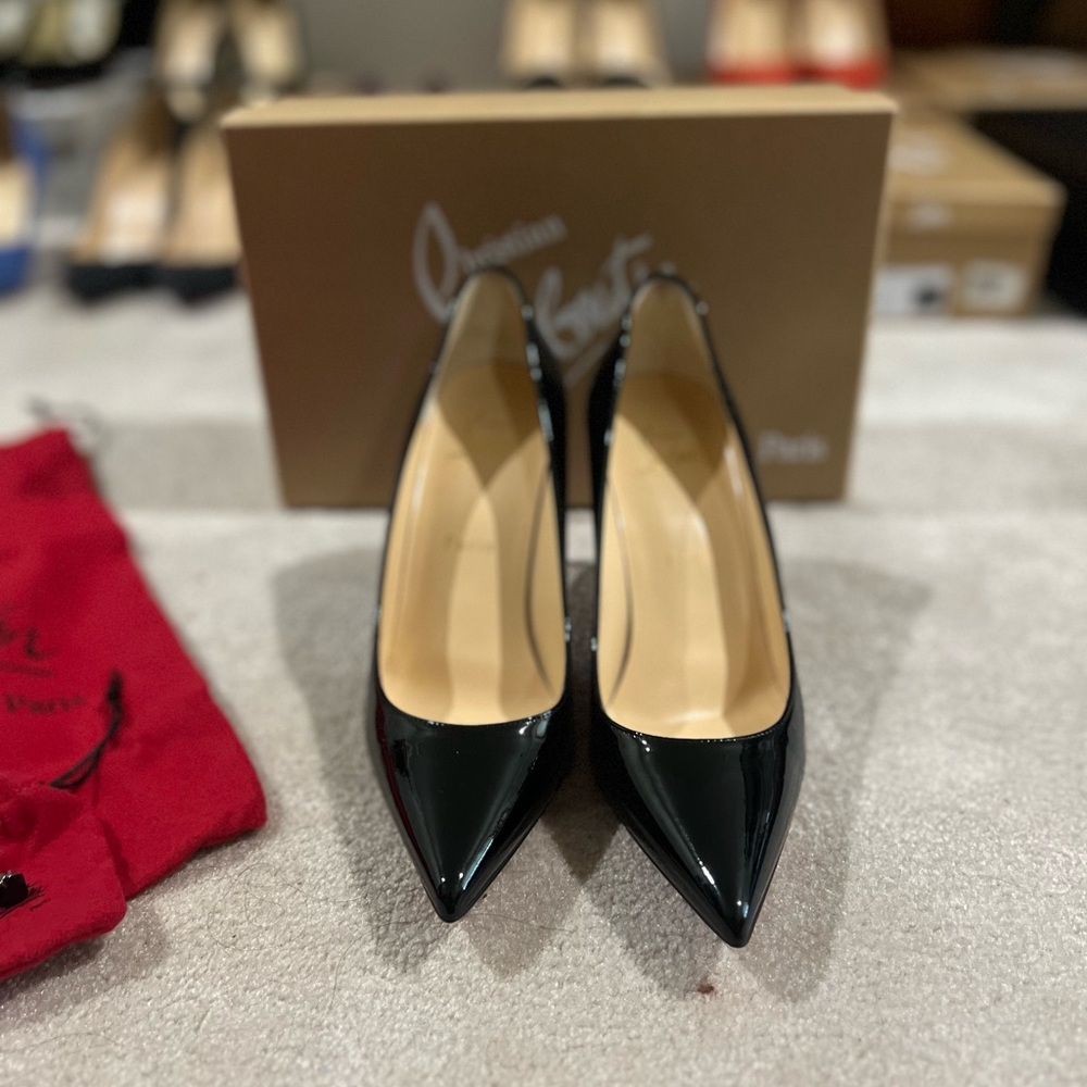 Christian Louboutin Kate Patent Black Heels 85mm